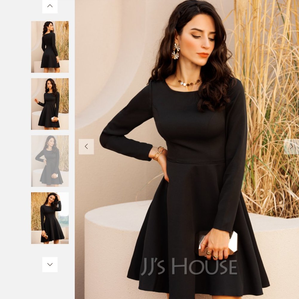 JJ's House A-line Scoop Stretch Crepe Dresses